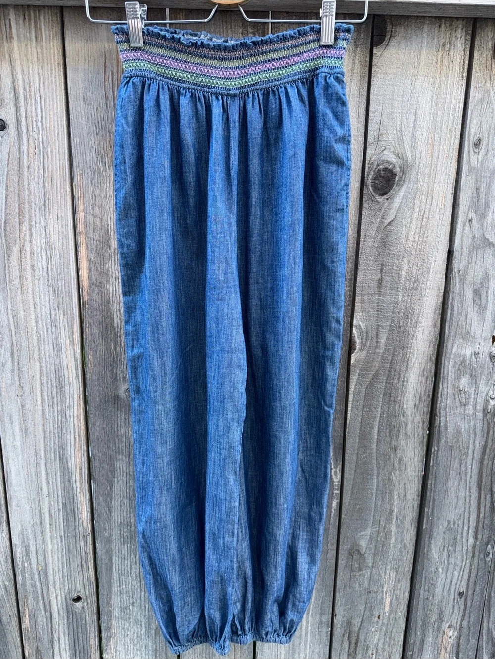 Zimmermann Denim Shirred Tallow Jeans Size 12